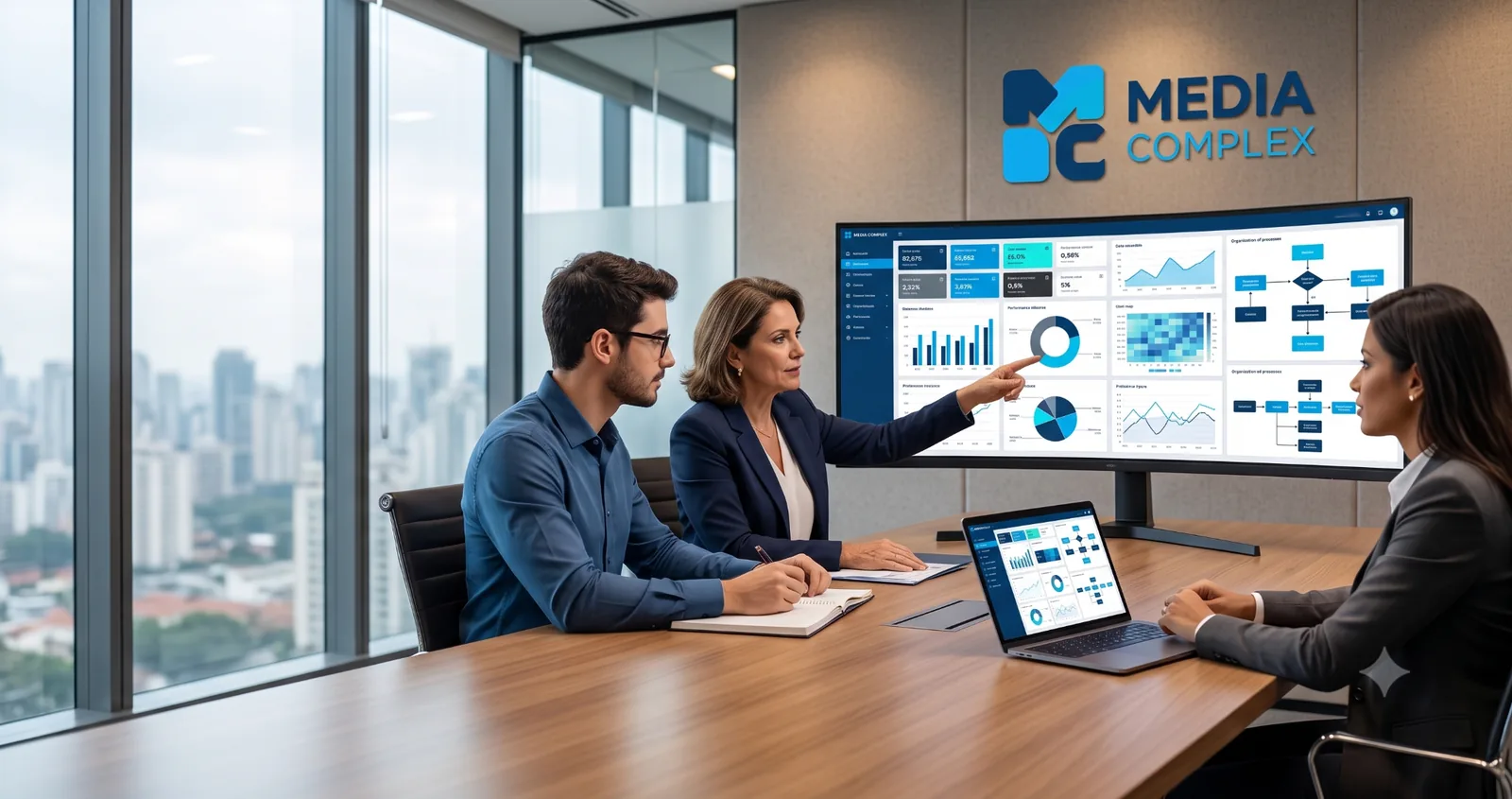 Apresentação de indicadores em monitor